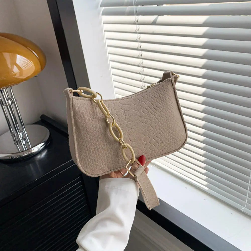 Fashion Felt Cloth Pattern Shoulder Bags for Women Small Handle Underarm Bag Clutch Luxury Solid Color Female Handbag with Purse