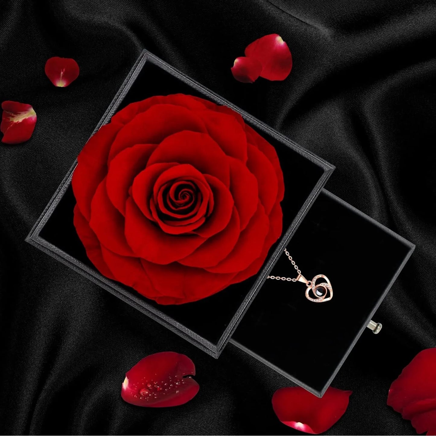 Eternal Rose I Love You Necklace Red Rose Necklace