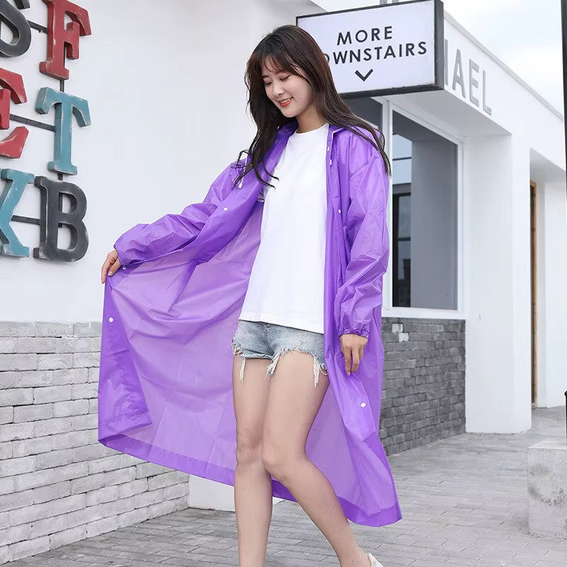 1Pc Hooded Rain Coat Women Men Impermeable Thickened Waterproof Tourism Outdoor Hiking Rain Poncho Outdoor Products